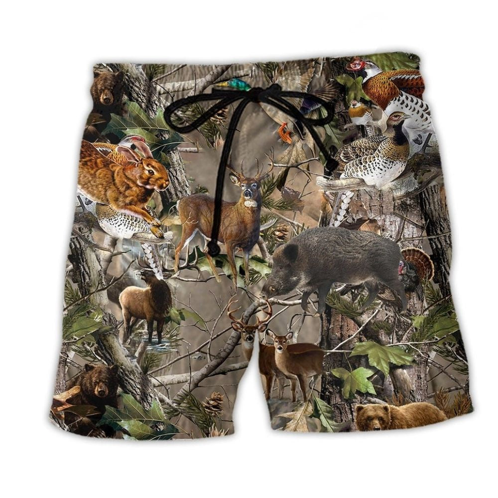 Hunting Animal Lover Beach Shorts For Summer Vacation And Coastal Travel