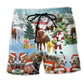 Merry Christmas Horse Beach Shorts For Beach Days And Easy Warm Weather Wear