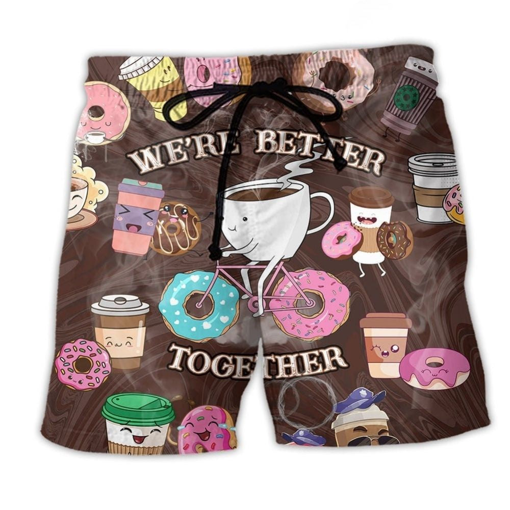 Coffee Donuts Beach Shorts For Poolside Relaxation And Everyday Comfort