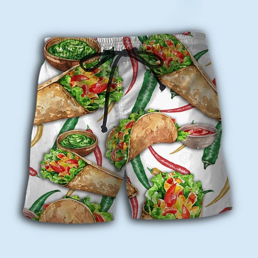 Burrito Lover Fun Comfort Food Beach Shorts Print View For Coastal Escapes And Casual Outings