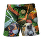 Golf Style Funny Dog Colorful Beach Shorts Print Detail For Beach Activities And Vacation Wear