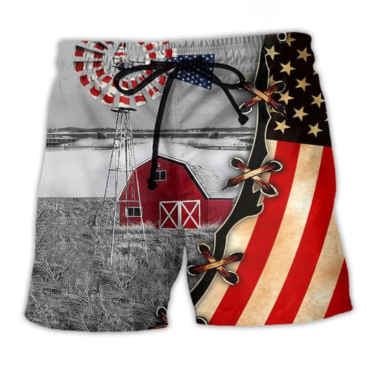 Farm Patriot American Beach Shorts For Outdoor Adventures And Comfortable Daily Wear