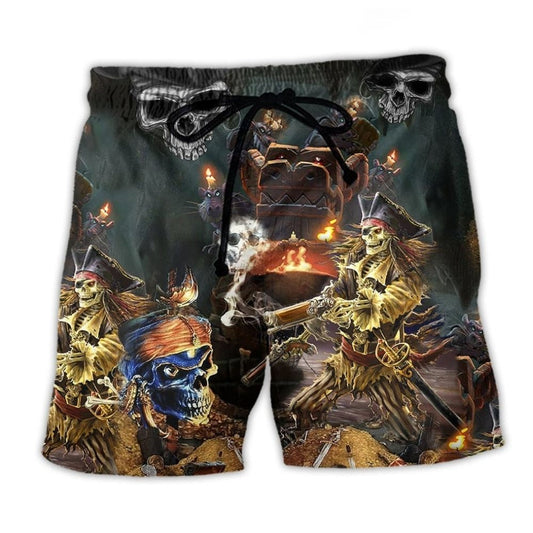 Pirate Skull Beach Shorts For Casual Day Trips And Thoughtful Gift Giving