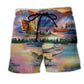 Fishing Sunset Beach Shorts For Summer Festivals And Comfortable Daily Wear