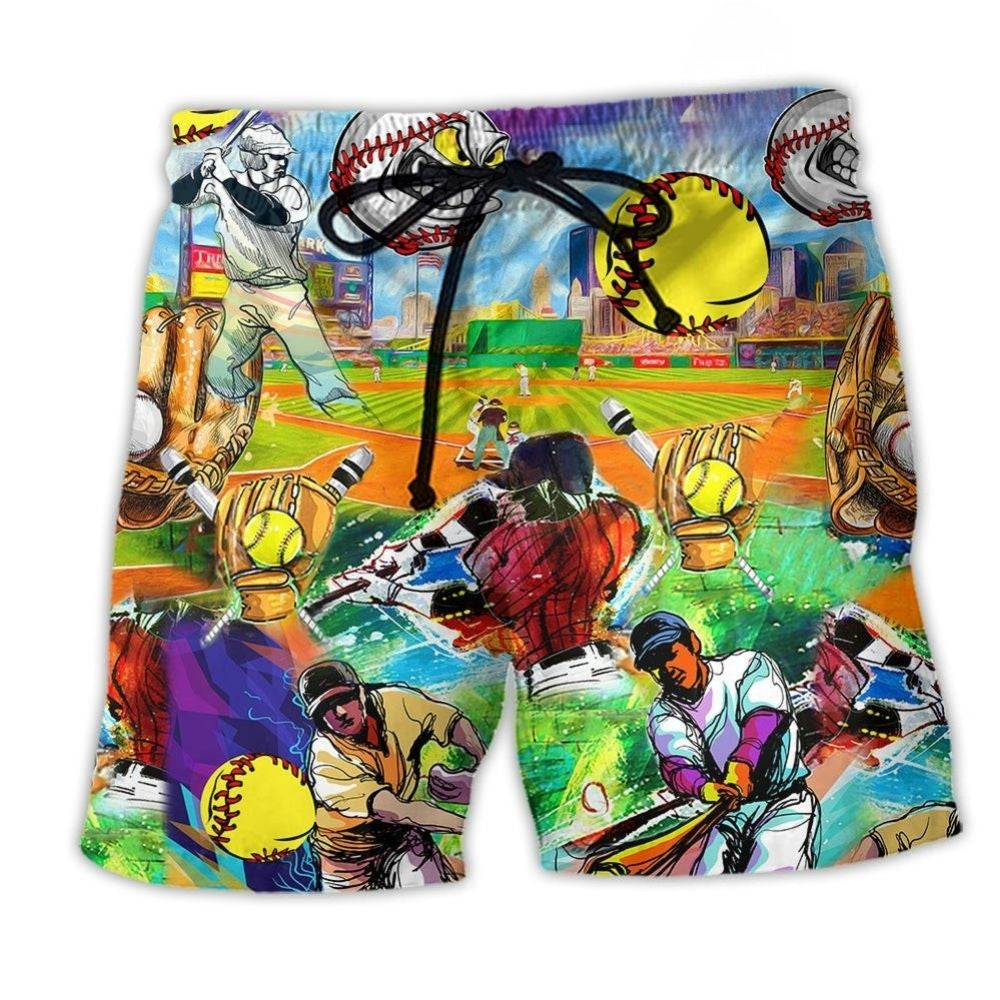 Baseball Do It With Passion Beach Shorts Design Detail For Weekend Getaways And Beach Days