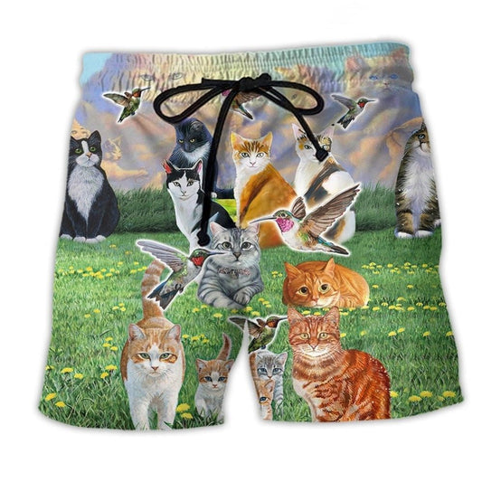 Cat Heaven Field Beach Shorts For Tropical Holidays And Easygoing Coastal Style