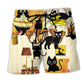 Cat Dinner Cute Beach Shorts For Resort Days And Travel Ready Comfort