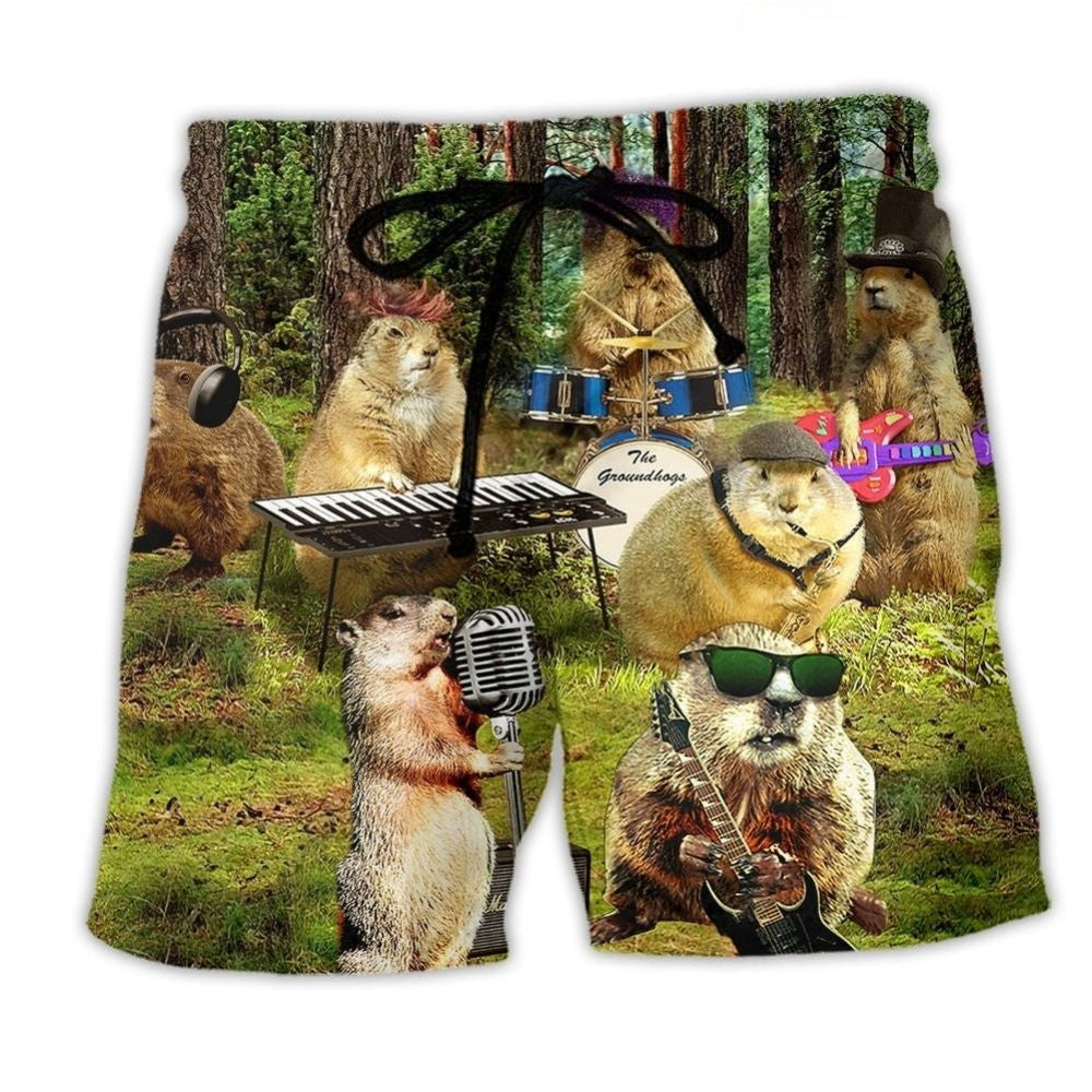 Singing Ferret Animal Beach Shorts For Tropical Holidays And Comfortable Daily Wear