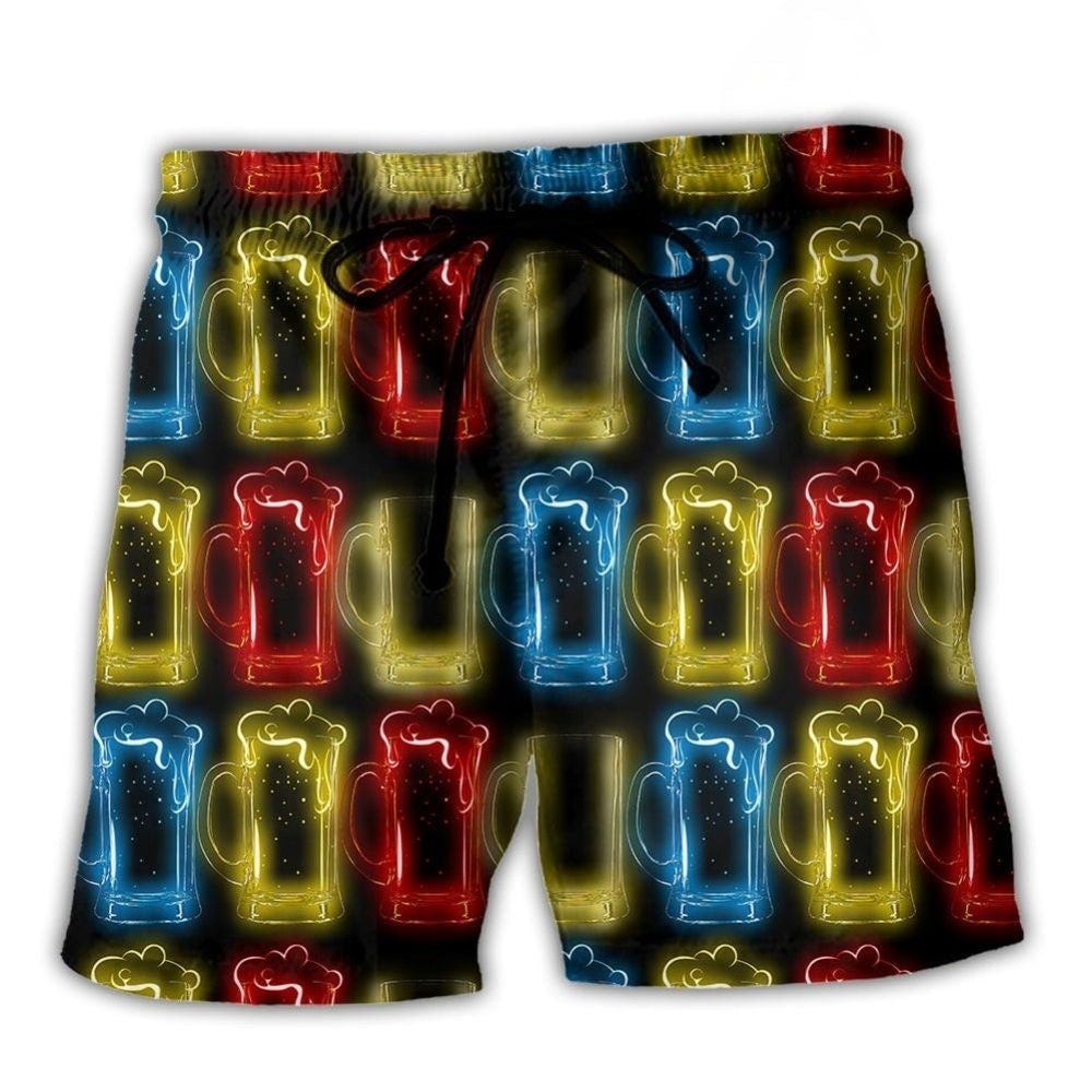 Beer Humor Magic Drink Fun Beach Shorts Pattern View For Vacation Travel And Outdoor Fun