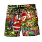 Santa Coming Happy Christmas Beach Shorts Print Detail For Festive Outdoor Gatherings