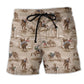 Horse Showjumping Lover Beach Shorts Artwork Detail For Animal Lover Gift Giving