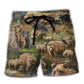 Be Brave Little Bear Inspirational Beach Shorts Design View For Comfortable Resort And Beach Styling