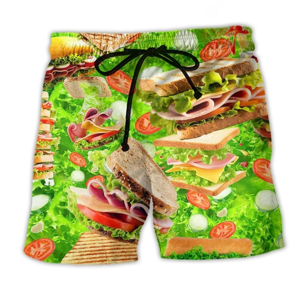 Sandwich Food Beach Shorts For Casual Day Trips And Easy Warm Weather Wear