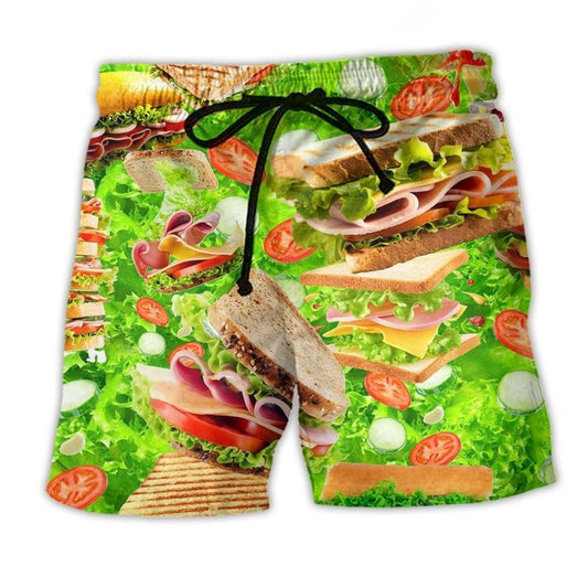 Sandwich Food Beach Shorts For Casual Day Trips And Easy Warm Weather Wear