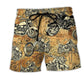 Motorcycle Vintage Rider Beach Shorts Pattern View For Relaxed Vacation Styling