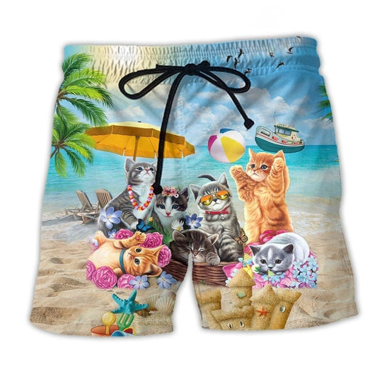 Cat Sunshine Beach Shorts For Resort Days And Relaxed Casual Style