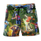Golf Swing Hard Beach Shorts Artwork Detail For Casual Warm Weather Outfits