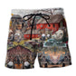 Farm Animals Happy Beach Shorts Artwork Detail For Weekend Getaways And Gifting