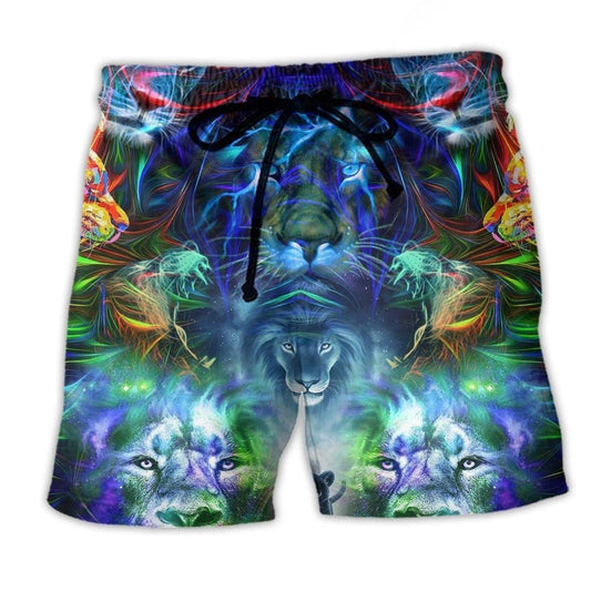 Majestic Lion Beach Shorts For Resort Days And Distinctive Seasonal Style