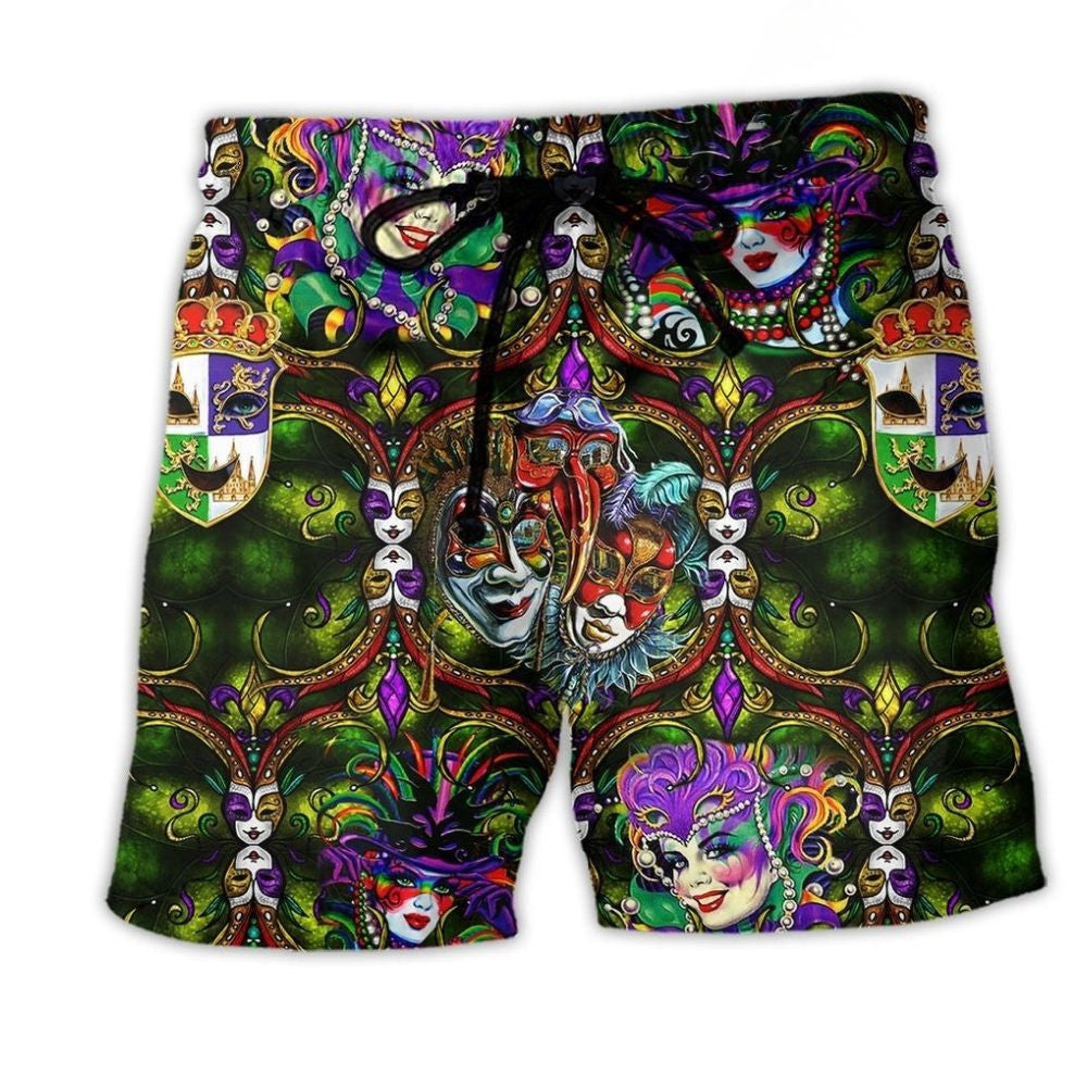 Mardi Gras Festival Beach Shorts For Weekend Escapes And Flexible Everyday Wear