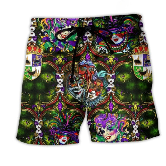 Mardi Gras Festival Beach Shorts For Weekend Escapes And Flexible Everyday Wear