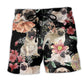 Pug Tropical Dark Beach Shorts Pattern Detail For Relaxed Warm Weather Outfits