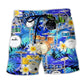 Drums Plumeria Music Beach Shorts For Warm Weather Outings And Laid Back Daily Wear