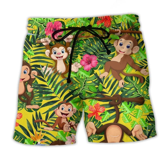 Monkey Is My Spirit Animal Beach Shorts For Sunny Holidays And Comfortable Daily Styling
