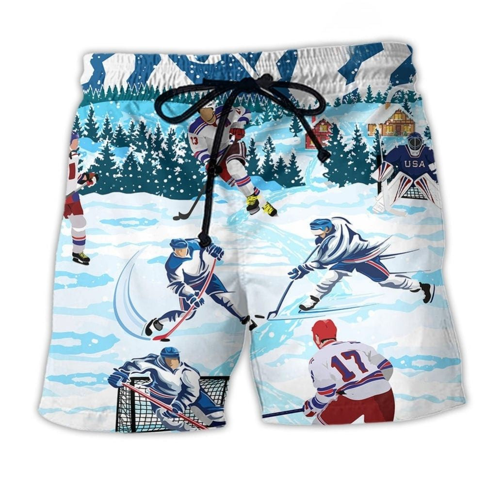 Hockey Snow Mountain Beach Shorts For Warm Weather Outings And Flexible Everyday Wear