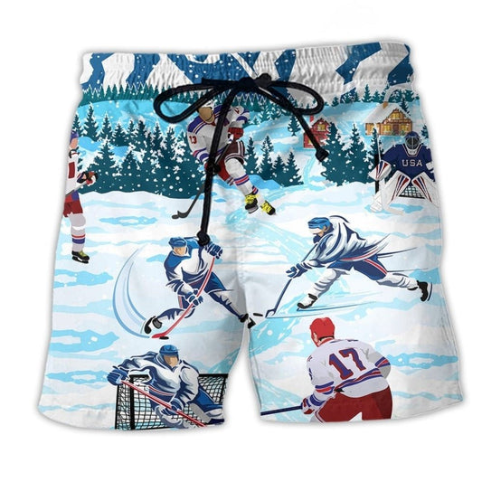 Hockey Snow Mountain Beach Shorts For Warm Weather Outings And Flexible Everyday Wear