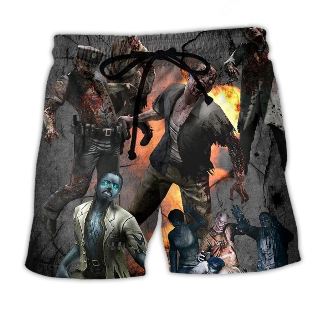Zombie Apocalypse Dark Cool Beach Shorts For Resort Travel And Thoughtful Summer Gifting