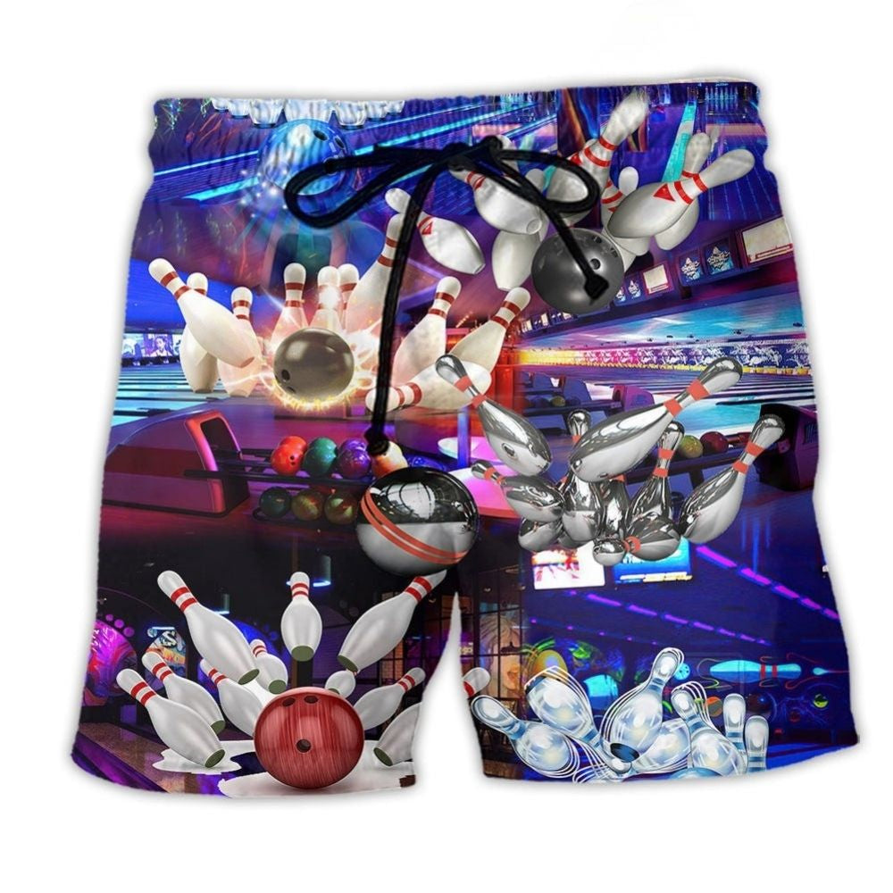 Classic Bowling Beach Shorts For Holiday Cruises And Comfortable Daily Wear