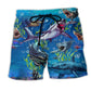 Shark Megalodon Alive Blue Ocean Beach Shorts Pattern View For Relaxed Vacation Styling