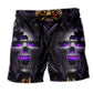 Skull Hello Darkness Purple Smile Beach Shorts For Resort Days And Lightweight Summer Style