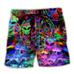 Bohemian Alien Peace Color Beach Shorts For Relaxed Shoreline Days And Bright Summer Outfits