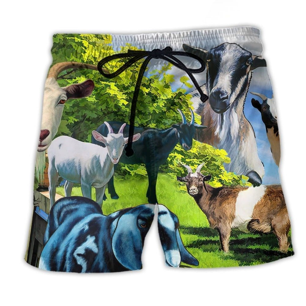 Goat Anything Farm Humor Beach Shorts For Coastal Adventures And Relaxed Summer Wear