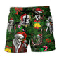 Skull Merry Christmas Beach Shorts For Poolside Relaxation And Travel Ready Comfort