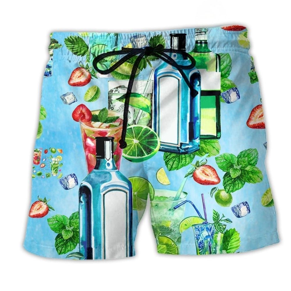 Cocktail Mojito Beach Shorts For Island Escapes And Weekend Casual Style