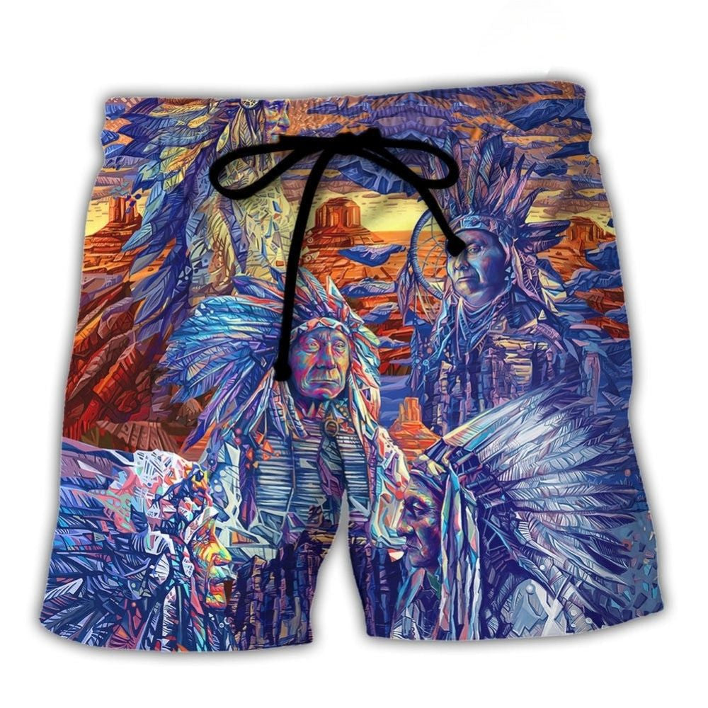 Native Chief Respect Nature Beach Shorts For Sunny Holidays And Comfortable Daily Styling