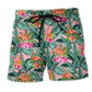 Flamingo Floral Tropical Leaf Beach Shorts For Sunny Holidays And Comfortable Daily Styling