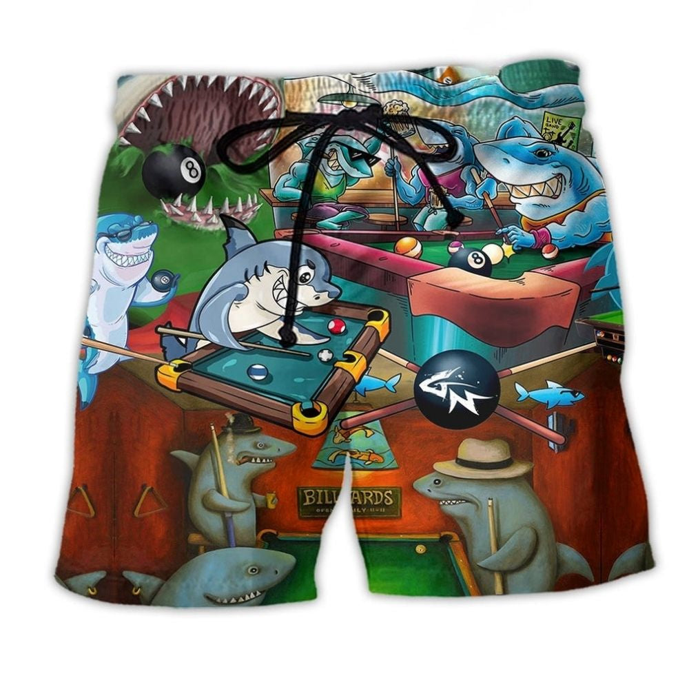 Shark Pool Billiards Beach Shorts For Relaxed Shoreline Days And Thoughtful Gift Giving