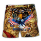 Eagle Guardian Of Freedom Patriotic Beach Shorts Artwork View For Seaside Trips And Casual Style