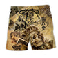 Skull Ace Gambling Beach Shorts Artwork Detail For Casual Warm Weather Outfits