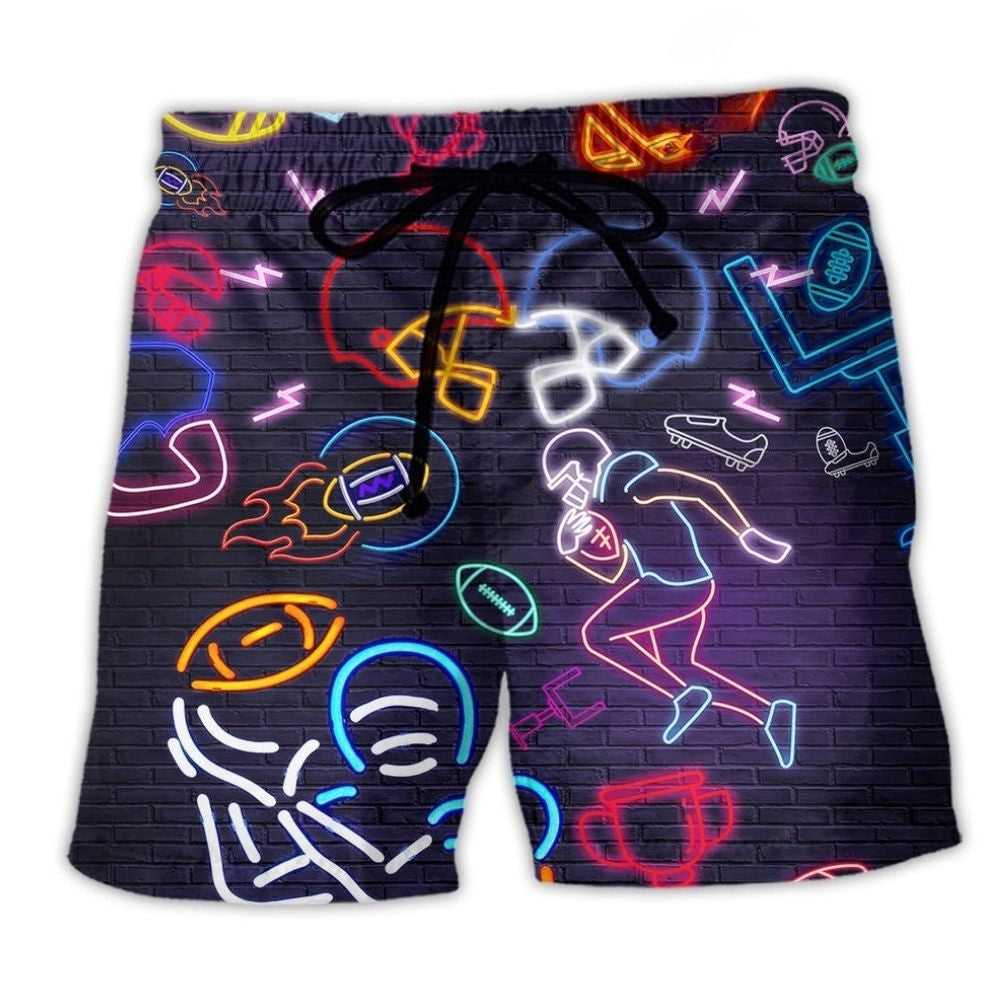 American Football Play Like A King Beach Shorts Pattern View For Resort Days And Outdoor Activities