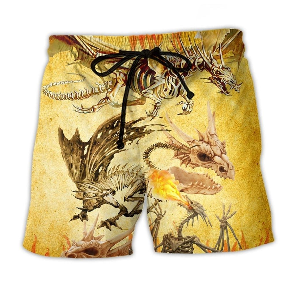 Dragon Skull Beach Shorts For Vacation Travel And Warm Weather Wardrobe