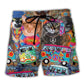 Colorful Cat Beach Shorts For Poolside Relaxation And Casual Outdoor Comfort