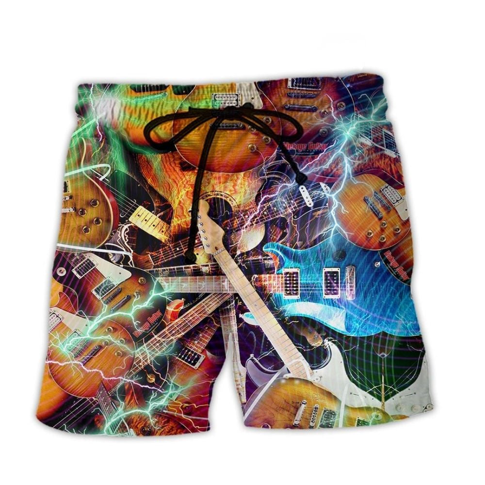 Music World Guitar Beach Shorts For Relaxed Shoreline Days And Weekend Casual Style