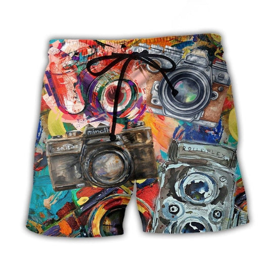Vintage Camera Retro Colorful Beach Shorts For Outdoor Adventures And Thoughtful Seasonal Gifts