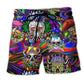 Colorful Skull Weird And Proud Quote Beach Shorts Pattern Detail For Sunny Outdoor Activities