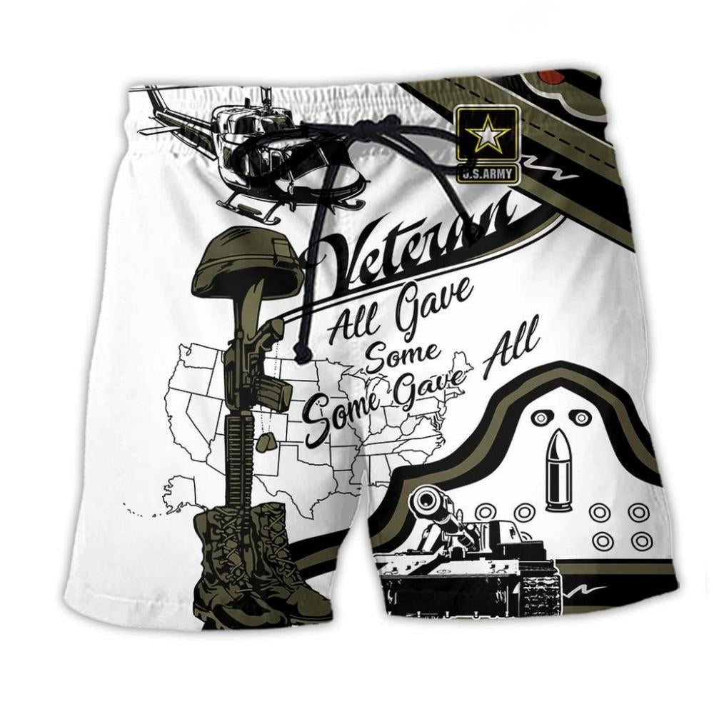 Veteran American Army Simple Beach Shorts For Summer Vacation And Coastal Travel